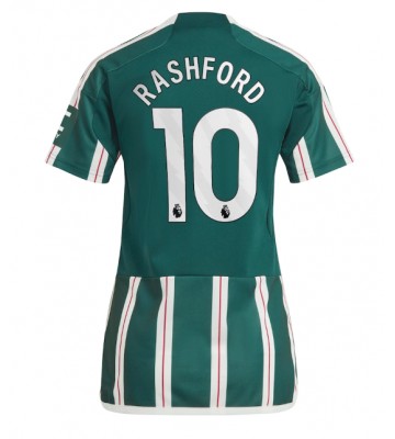 Manchester United Marcus Rashford #10 Replika Udebanetrøje Dame 2023-24 Kortærmet